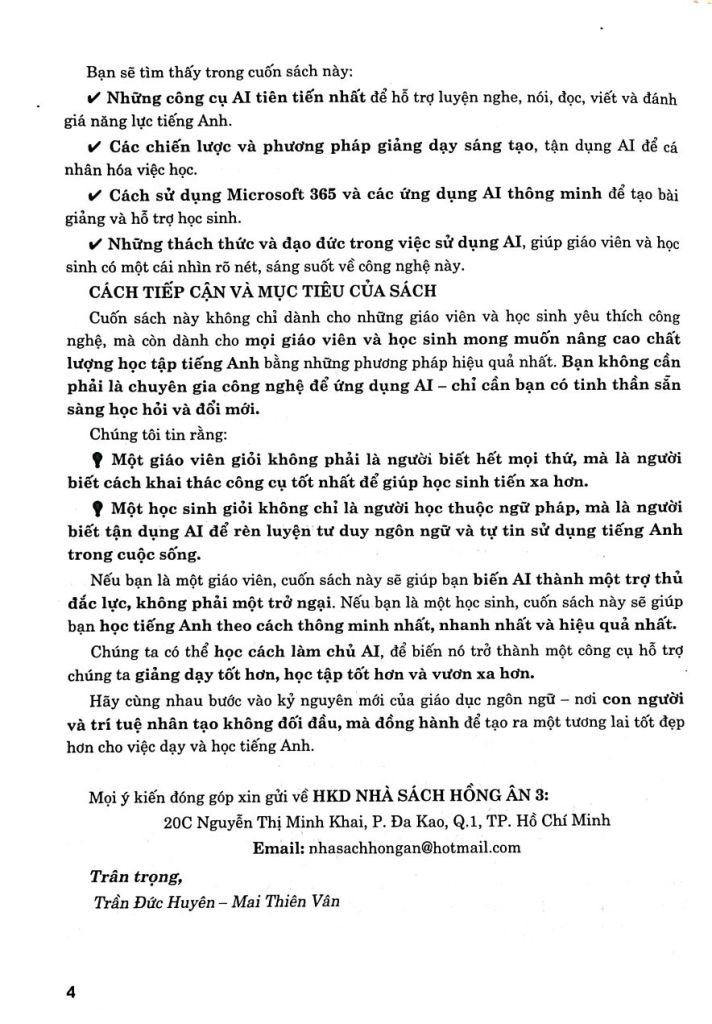 ỨNG DỤNG TRÍ TUỆ NHÂN TẠO AI TRONG DẠY VÀ HỌC MÔN TIẾNG ANH (Dành cho Giáo viên và học sinh)